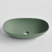 CODE CERVO V2 OVAL VESSEL BASIN - 530X350X125H - MATTE GREEN