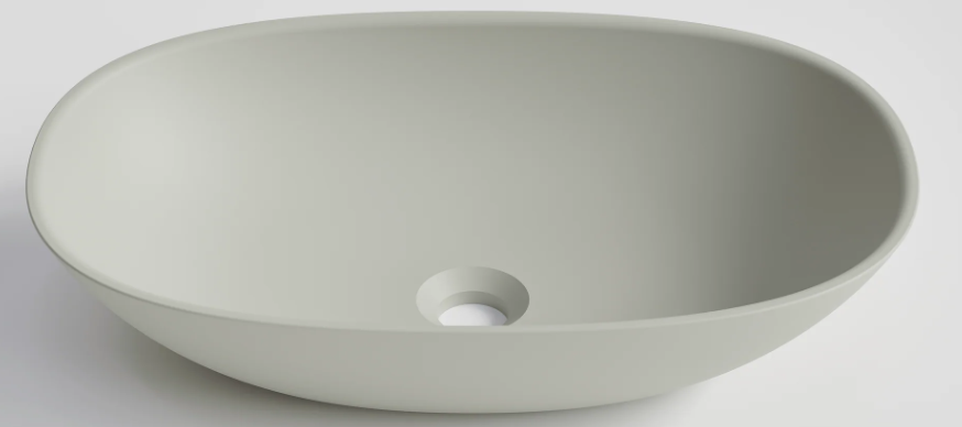 CODE CERVO V2 OVAL VESSEL BASIN - 530X350X125H - MATTE LIGHT GREY