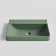 CODE LINEARE SOLID SURFACE SQUARE INSET BASIN - 530X445X60H - MATTE GREEN