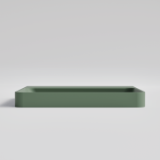 CODE LINEARE SOLID SURFACE SQUARE INSET BASIN - 530X445X60H - MATTE GREEN