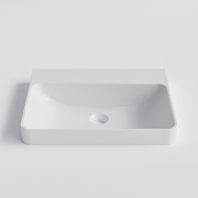 CODE LINEARE SOLID SURFACE SQUARE INSET BASIN - 530X445X60H - GLOSS WHITE