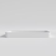 CODE LINEARE SOLID SURFACE SQUARE INSET BASIN - 530X445X60H - MATTE WHITE