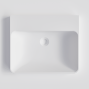 CODE LINEARE SOLID SURFACE SQUARE INSET BASIN - 530X445X60H - MATTE WHITE