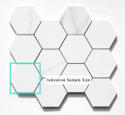 Hexagonal Carrara Polished Mosaic (100mm)