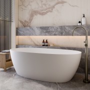 CERVO ACRYLIC F/STANDING BATH - 1550X750X560 - MATT WHITE