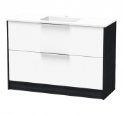 NIKAU GROVE 1200 DOUBLE DRAWER FLOOR ULTRA GLOSS WHITE/COLOUR