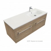 1200 Citi Wall Hung Single Right Hand Offset Basin Vanity (2 Drawer) - Specify Colour & Basin