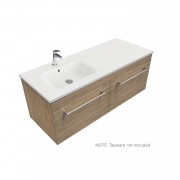 1200 Citi Wall Hung Single Left Hand Offset Basin Vanity (2 Drawer) - Specify Colour & Basin