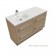 1200 Citi Floor Standing Single Left Hand Offset Basin Vanity (4 Drawer) - Specify Colour