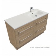 1200 Citi Floor Standing Single Right Hand Offset Basin Vanity (4 Drawer) - Specify Colour