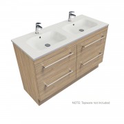 1200 Citi Floor Standing Double Basin Vanity (4 Drawer) - Specify Colour & Basin