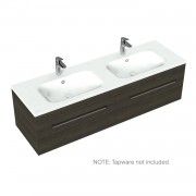 1500 Citi Wall Hung Double Basin Vanity (2 Drawer) - Specify Colour & Basin