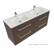 1500 Citi Wall Hung Double Basin Vanity (4 Drawer) - Specify Colour & Basin