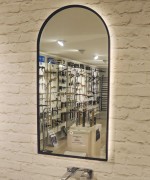 CODE SOLACE LED DEMISTER MIRROR - ARCH - 450X900MM - BRUSHED NICKEL