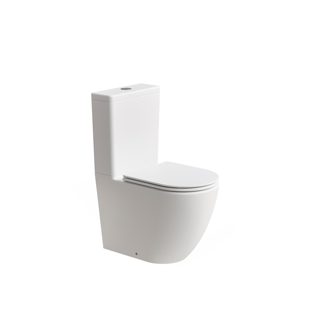 FLOW BTW TOILET TOP INLET - SLIM SEAT - MATT WHITE