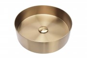 FUSION FLOW ROUND STAINLESS STEEL BASIN - 380 - BRUSHED BRASS