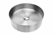FUSION FLOW ROUND STAINLESS STEEL BASIN - 380 - BRUSHED STAINLESS