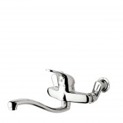 Foreno Wall Mount Loop Lever Sink Mixer Chrome