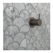 Fish Scale Carrara Honed Mosaic 245 x 265