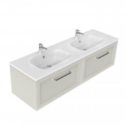 1500 Francisco Wall Hung Double Basin Vanity (2 Drawer) - Specify Colour & Drawer Front & Basin