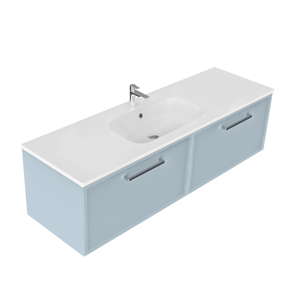 1500 Francisco Wall Hung Single Basin Vanity (2 Drawer) - Specify Colour & Drawer Front & Basin