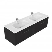 1500 Francisco Wall Hung Double Basin Vanity (2 Drawer) - Specify Colour & Drawer Front & Basin