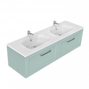 1500 Francisco Wall Hung Double Basin Vanity (2 Drawer) - Specify Colour & Drawer Front & Basin