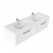 1500 Francisco Wall Hung Double Basin Vanity (2 Drawer) - Specify Colour & Drawer Front & Basin