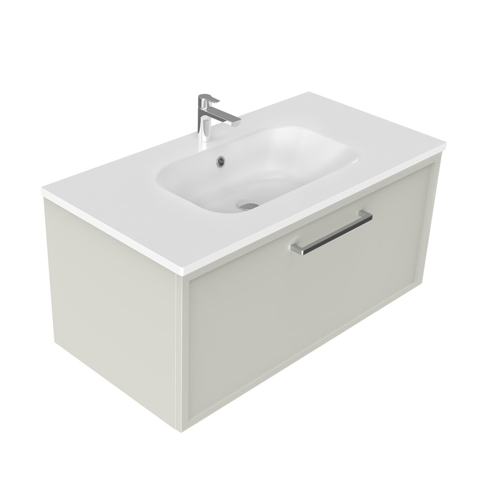 900 Francisco Wall Hung Vanity (1 Drawer) - Specify Colour & Drawer Front & Basin