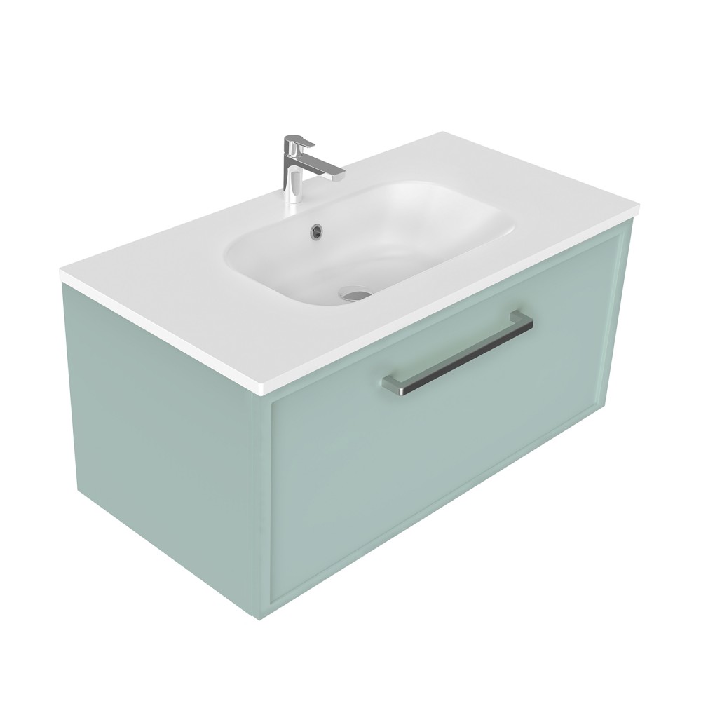 900 Francisco Wall Hung Vanity (1 Drawer) - Specify Colour & Drawer Front & Basin
