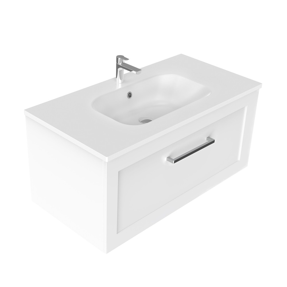 900 Francisco Wall Hung Vanity (1 Drawer) - Specify Colour & Drawer Front & Basin