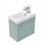 400 Francisco Wall Hung Left Hand Hinge Vanity (1 Door) - Specify Colour & Door Front & Basin