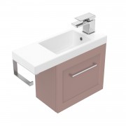 550 Francisco Wall Hung Left Hand Hinge Vanity (1 Door) - Specify Colour & Door Front & Basin & Toil