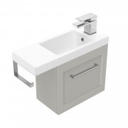 550 Francisco Wall Hung Left Hand Hinge Vanity (1 Door) - Specify Colour & Door Front & Basin & Toil
