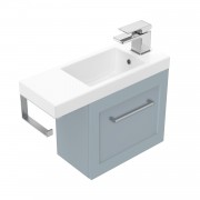 550 Francisco Wall Hung Left Hand Hinge Vanity (1 Door) - Specify Colour & Door Front & Basin & Toil
