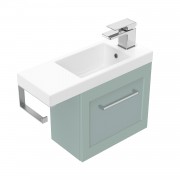 550 Francisco Wall Hung Left Hand Hinge Vanity (1 Door) - Specify Colour & Door Front & Basin & Toil