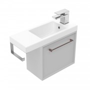 550 Francisco Wall Hung Left Hand Hinge Vanity (1 Door) - Specify Colour & Door Front & Basin & Toil