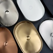 FUSION OVAL STAINLESS STEEL BASIN - 550X350 - BRUSHED COPPER