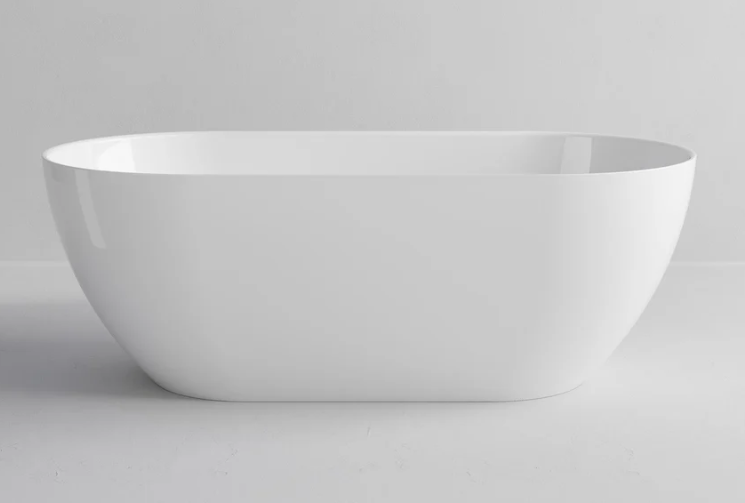 HALO SOLID SURFACE FREESTANDING BATH - 1500X750X560 - GLOSS WHITE