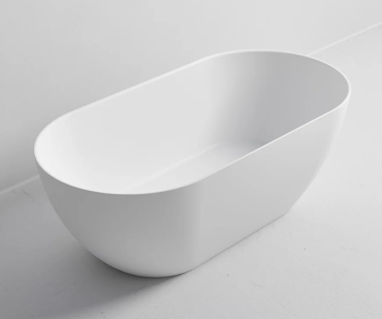 HALO SOLID SURFACE FREESTANDING BATH - 1500X750X560 - MATTE WHITE