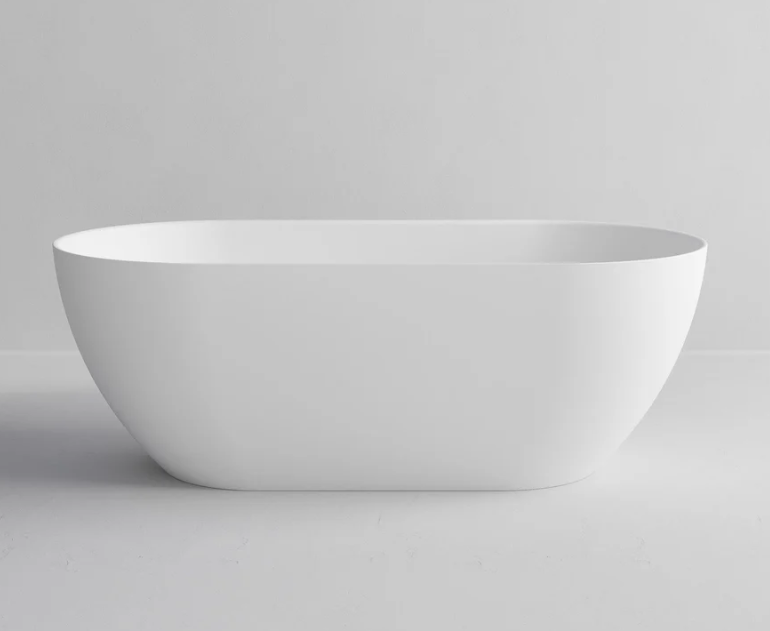 HALO SOLID SURFACE FREESTANDING BATH - 1500X750X560 - MATTE WHITE