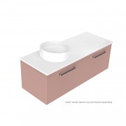 1200 Harrow Luxe Wall Hung Offset Left Basin Vanity (2 Drawer) - Specify Colour & Slab Top