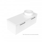 1200 Harrow Luxe Wall Hung Offset Right Basin Vanity (2 Drawer) - Specify Colour & Slab Top