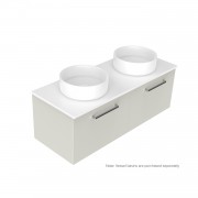 1200 Harrow Luxe Wall Hung Double Basin Vanity (2 Drawer) - Specify Colour & Slab Top