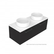 1200 Harrow Luxe Wall Hung Double Basin Vanity (2 Drawer) - Specify Colour & Slab Top