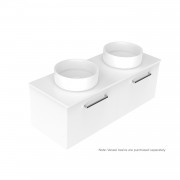 1200 Harrow Luxe Wall Hung Double Basin Vanity (2 Drawer) - Specify Colour & Slab Top
