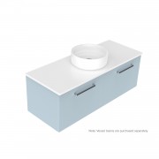 1200 Harrow Luxe Wall Hung Single Basin Vanity (2 Drawer) - Specify Colour & Slab Top