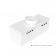 1200 Harrow Luxe Wall Hung Single Basin Vanity (2 Drawer) - Specify Colour & Slab Top