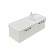 1200 Harrow Wall Hung Offset Right Basin Vanity (2 Drawer) - Specify Colour & Basin