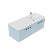 1200 Harrow Wall Hung Offset Right Basin Vanity (2 Drawer) - Specify Colour & Basin